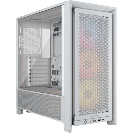 كيس جيمنج كورسير 4000D RS ARGB - ميد تاور ATX - أبيض