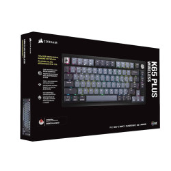 كورسير K65 كيبورد ميكانيكي احترافي لاسلكي سويتش MLX احمر  حجم 75% - اسود  كورسير K65 كيبورد ميكانيكي احترافي لاسلكي سويتش MLX احمر  حجم 75% - اسود