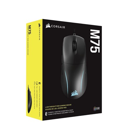 Gmaing Mouse Corsair M75 Lightweight RGB ,DPI Up to 26,000 ,Tracking Speed 650 IPS ,Acceleration 50 G ,Buttons 7 programmable - Black