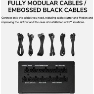 Power Supply COUGAR GLE 1000W 80 PLUS Gold Fully Modular, ATX 3.1, PCIe 5.0 Ready - BLACK