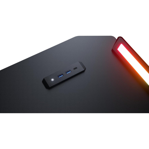 مكتب ألعاب كوغر DEIMUS 120  بإضاءة RGB مزدوجة ومنافذ USB – أسود