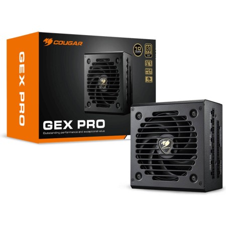 مزود طاقة COUGAR GEX PRO , قدرة 750 واط,  متوافق مع معايير ATX 3.1 وPCIe 5.0, شهادة كفاءة 80 PLUS Gold, مكثفات يابانية, يدعم الكيابل المفصولة لسهولة التركيب - أسود