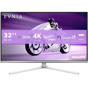 شاشة العاب احترافية PHILIPS Evnia 32M2N8900/89، شاشة QD-OLED بمقاس 31.5″، دقة 4K UHD (3840 × 2160)، معدل تحديث 240 Hz، زمن استجابة 0.3 مللي ثانية، HDR DisplayHDR TrueBlack 400