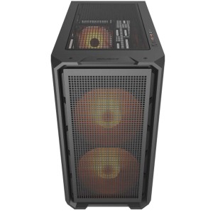 صندوق احترافي COUGAR MX600 MINI RGB، نوع Mini Tower، مزود بمراوح أمامية كبيرة 160mm ARGB PWM لتدفق هواء فائق، يدعم تقنيات BTF / Project Zero،  Mini ITX / Micro ATX - اسود