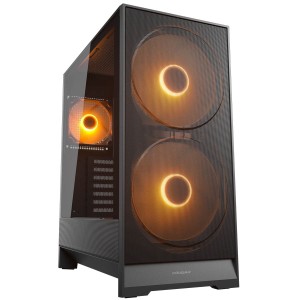 صندوق احترافي COUGAR AIRFACE 180 RGB بواجهة Mesh كاملة، يتضمن منفذ USB 3.2 Gen 2 Type-C في الواجهة الأمامية - اسود