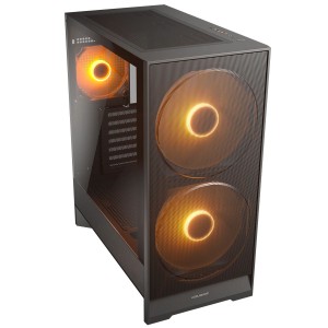 صندوق احترافي COUGAR AIRFACE 180 RGB بواجهة Mesh كاملة، يتضمن منفذ USB 3.2 Gen 2 Type-C في الواجهة الأمامية - اسود