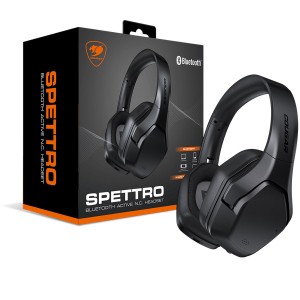 Wireless Gaming Headset COUGAR Spettro [BT] ,Active Noise Cancelling (ANC) ,Ambient Sound Amplification ,Long battery life up to 14 hours - Black