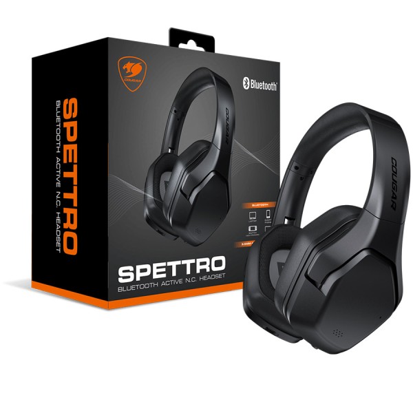 Wireless Gaming Headset COUGAR Spettro [BT] ,Active Noise Cancelling (ANC) ,Ambient Sound Amplification ,Long battery life up to 14 hours - Black
