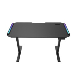 طاولة كهرائية COUGAR E-DEIMUS 12, نظام رفع كهربائي , الأبعاد 1223.8 × 605 مم, الارتفاع 720 ~ 1150 مم,  إضاءة RGB مزدوجة الجوانب, منظم كابلات - أسود