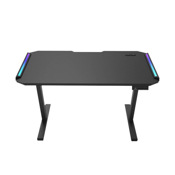 طاولة كهرائية COUGAR E-DEIMUS 12, نظام رفع كهربائي , الأبعاد 1223.8 × 605 مم, الارتفاع 720 ~ 1150 مم,  إضاءة RGB مزدوجة الجوانب, منظم كابلات - أسود