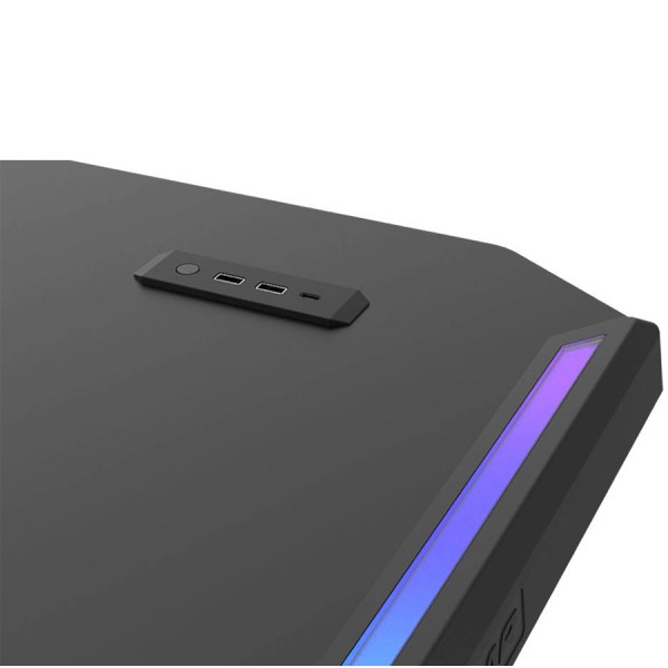 طاولة كهرائية COUGAR E-DEIMUS 12, نظام رفع كهربائي , الأبعاد 1223.8 × 605 مم, الارتفاع 720 ~ 1150 مم,  إضاءة RGB مزدوجة الجوانب, منظم كابلات - أسود