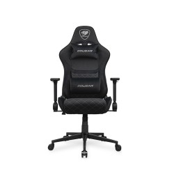 كرسي ألعاب COUGAR Armor One V2 F بتصميم ظهر مرتفع، قماش قابل للتهوية، مساند ذراع قابلة للتعديل 4D، قاعدة معدنية خماسية – أسود