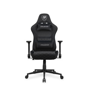 كرسي ألعاب COUGAR Armor One V2 F بتصميم ظهر مرتفع، قماش قابل للتهوية، مساند ذراع قابلة للتعديل 4D، قاعدة معدنية خماسية – أسود