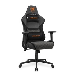 كرسي العاب COUGAR Armor One V2 F, مساند ذراع 4D, خامة قماش/نسيج, الإرجاع حتى 155°, وسادة دعم لأسفل الظهر, رافعة غاز Class 4, التحمل الى 120 كجم - رمادي/أسود