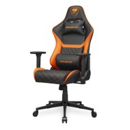 كرسي العاب احترافي COUGAR Armor One V2، مزود بمساند ذراع قابلة للتعديل بتقنية 4D ،ونظام إمالة مدمج، ويشمل مسند رأس — اسود برتقالي