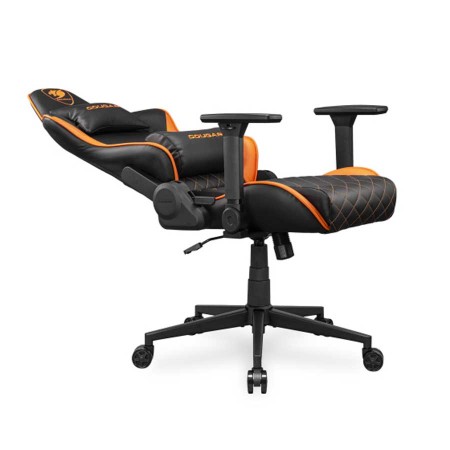 Gaming Chair COUGAR Armor One V2 ,4D adjustable armrests ,Premium PVC leather surface ,Tilt mechanism ,Includes headrest - BLACK ORANGE