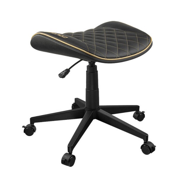 كرسي COUGAR Crosser, مصمم كـمقعد إضافي للألعاب أو مسندًا للقدمين, جلد صناعي PVC, إمكانية تعديل الارتفاع, قاعدة خماسية, الوزن حتى 120 كجم - أسود/ ذهبي