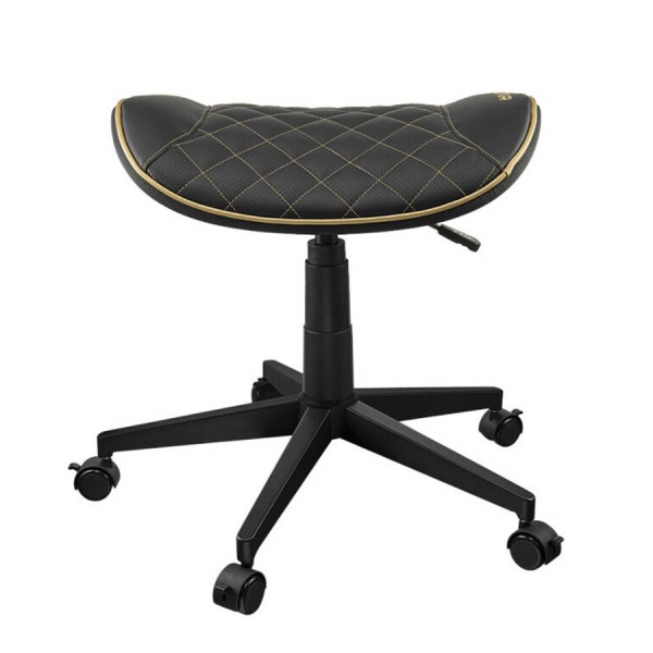 كرسي COUGAR Crosser, مصمم كـمقعد إضافي للألعاب أو مسندًا للقدمين, جلد صناعي PVC, إمكانية تعديل الارتفاع, قاعدة خماسية, الوزن حتى 120 كجم - أسود/ ذهبي