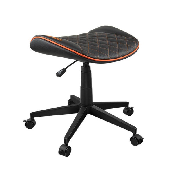 كرسي COUGAR Crosser, مصمم كـمقعد إضافي للألعاب أو مسندًا للقدمين, جلد صناعي PVC, إمكانية تعديل الارتفاع, قاعدة خماسية, الوزن حتى 120 كجم - أسود/ برتقالي