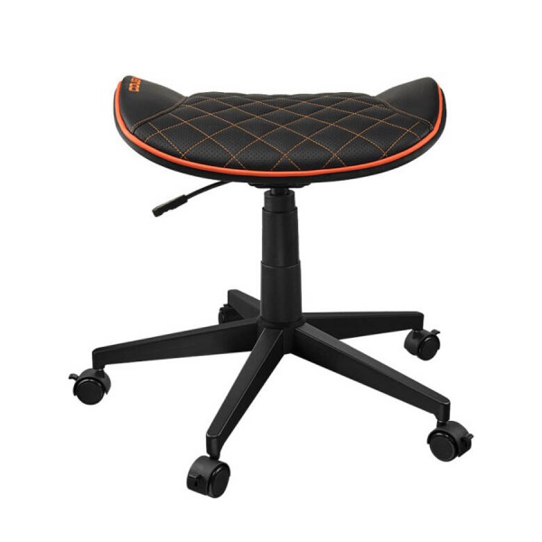 كرسي COUGAR Crosser, مصمم كـمقعد إضافي للألعاب أو مسندًا للقدمين, جلد صناعي PVC, إمكانية تعديل الارتفاع, قاعدة خماسية, الوزن حتى 120 كجم - أسود/ برتقالي