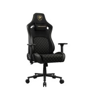 كرسي العاب COUGAR DEFENSOR GOLD F, مساند ذراع 4D, خامة قماش, الإرجاع حتى 155°, وسادة دعم لأسفل الظهر, رافعة غاز Class 4, التحمل الى 150 كجم - أسود