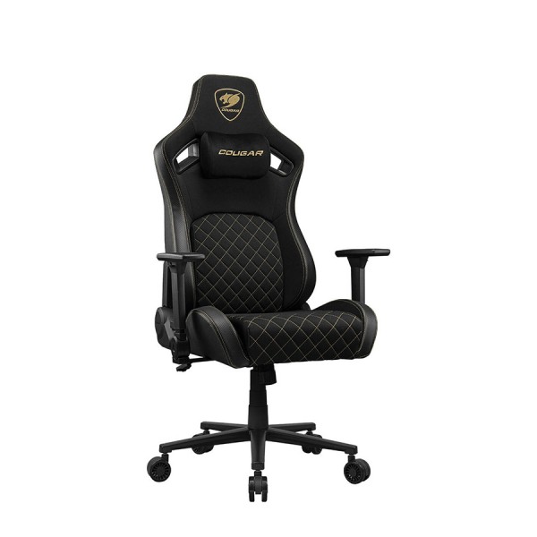 كرسي العاب COUGAR DEFENSOR GOLD F, مساند ذراع 4D, خامة قماش, الإرجاع حتى 155°, وسادة دعم لأسفل الظهر, رافعة غاز Class 4, التحمل الى 150 كجم - أسود كرسي العاب COUGAR DEFENSOR GOLD F, مساند ذراع 4D, خامة قماش, الإرجاع حتى 155°, وسادة دعم لأسفل الظهر, رافعة غاز Class 4, التحمل الى 150 كجم - أسود