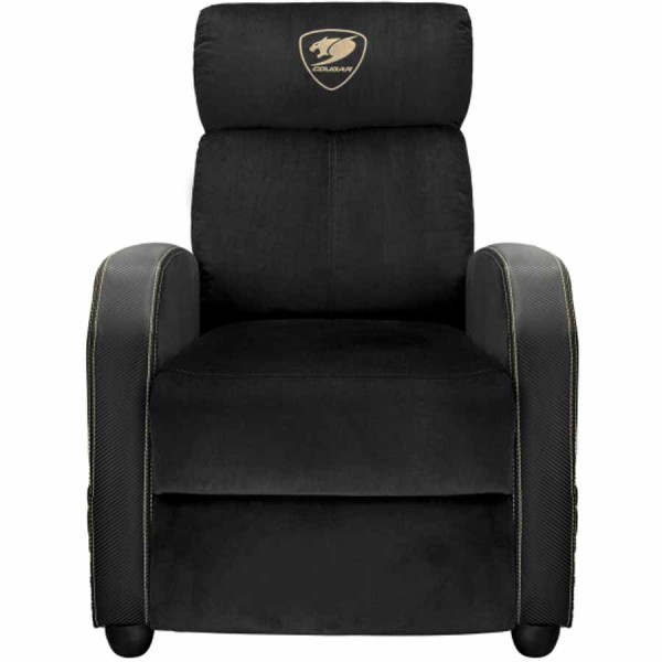 كرسي العاب COUGAR Ranger Elite Sofa, تصميم يشبه الأريكة مع وسائد فاخرة, رافعة غاز Class 4, مساند ذراع قابلة للتعديل, جلد PVC فاخر, يتحمل الى  160 كجم - أسود/ذهبي