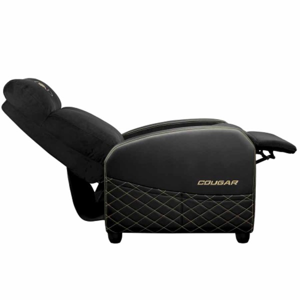كرسي العاب COUGAR Ranger Elite Sofa, تصميم يشبه الأريكة مع وسائد فاخرة, رافعة غاز Class 4, مساند ذراع قابلة للتعديل, جلد PVC فاخر, يتحمل الى  160 كجم - أسود/ذهبي