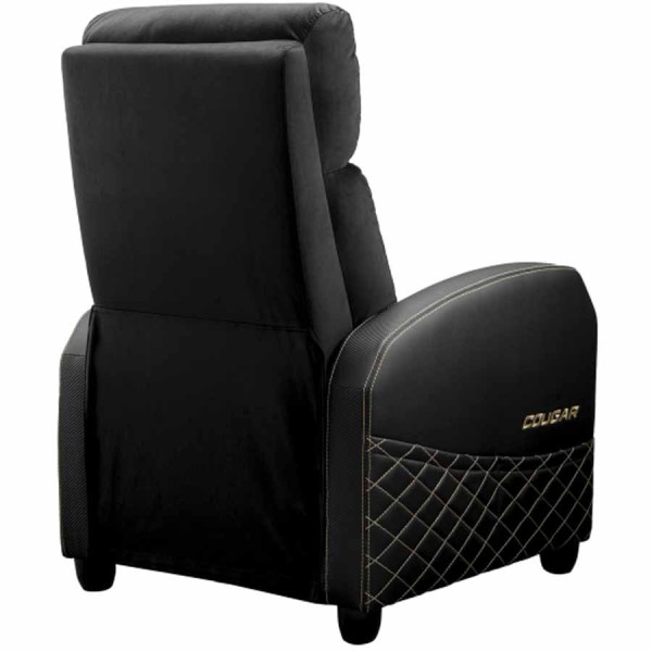 كرسي العاب COUGAR Ranger Elite Sofa, تصميم يشبه الأريكة مع وسائد فاخرة, رافعة غاز Class 4, مساند ذراع قابلة للتعديل, جلد PVC فاخر, يتحمل الى  160 كجم - أسود/ذهبي
