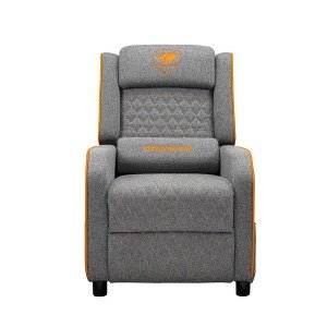 The COUGAR RANGER ONE Fabric Gaming chair, Sofa-style Ergonomic design for long gaming sessions, Up to 150 kg - Grey/Orange