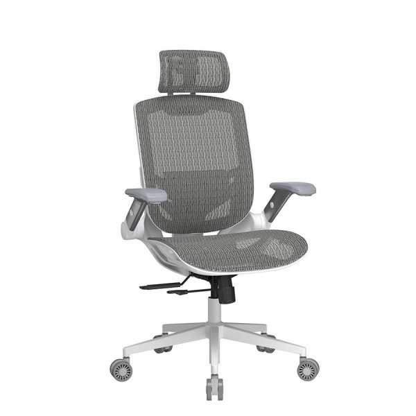 كرسي العاب COUGAR Speeder One, مساند ذراع 2D, دعم منحني إرجونومي مع قابلية تعديل أسفل الظهر, رافعة غاز Class 4, التحمل الى 120 كجم - أبيض