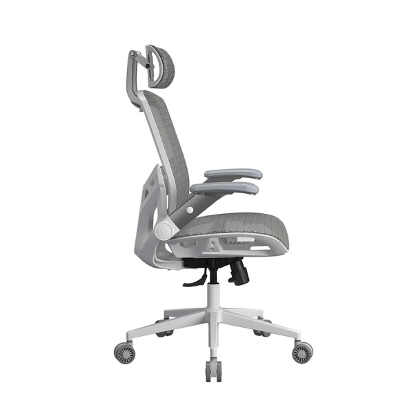 كرسي العاب COUGAR Speeder One, مساند ذراع 2D, دعم منحني إرجونومي مع قابلية تعديل أسفل الظهر, رافعة غاز Class 4, التحمل الى 120 كجم - أبيض