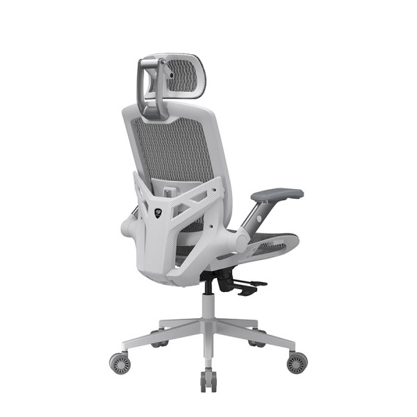 كرسي العاب COUGAR Speeder One, مساند ذراع 2D, دعم منحني إرجونومي مع قابلية تعديل أسفل الظهر, رافعة غاز Class 4, التحمل الى 120 كجم - أبيض