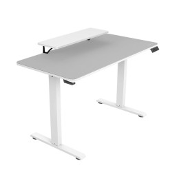 طاولة كهرائية COUGAR E-STAR 120, نظام رفع كهربائي , الأبعاد 1200 × 600 × 15 مم, الارتفاع 720 ~ 1170 مم, وسادة سطح مكتب كاملة, منظم كابلات - أبيض 