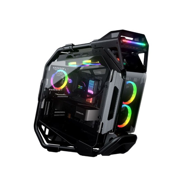 COUGAR CRATUS Unique open-frame design Case, support ATX PSUs, Support E-ATX, ATX, Micro-ATX, Mini-ITX, Ideal for RGB - BLACK