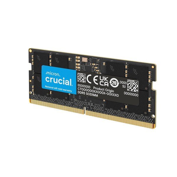 رامات لابتوب من شركة كروسيل CRUCIAL, سعة 8 جيجابايت, السرعة 4800 ميجاهرتز DDR5, نوع الذاكرة SODIMM, التوقيت CL40, الجهد 1.10 فولت