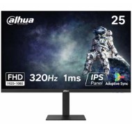 شاشة العاب احترافية DAHUA  بحجم 24.5 بوصة، دقة FHD (1920 × 1080) لوحة IPS، معدل تحديث 320 هرتز، زمن استجابة 1 مللي ثانية، تدعم HDR10، منفذ HDMI 2.1، وتقنية Adaptive Sync