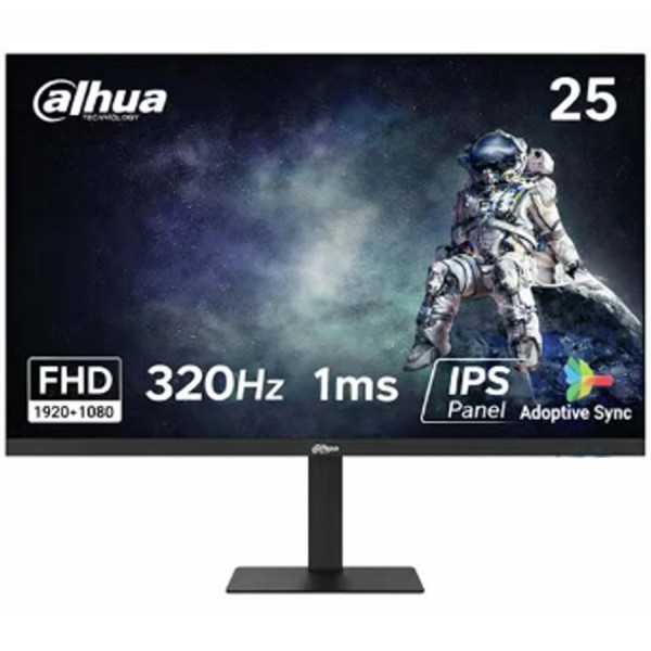 شاشة العاب احترافية DAHUA بحجم 24.5 بوصة، دقة FHD (1920 × 1080) لوحة IPS، معدل تحديث 320 هرتز، زمن استجابة 1 مللي ثانية، تدعم HDR10، منفذ HDMI 2.1، وتقنية Adaptive Sync شاشة العاب احترافية DAHUA بحجم 24.5 بوصة، دقة FHD (1920 × 1080) لوحة IPS، معدل تحديث 320 هرتز، زمن استجابة 1 مللي ثانية، تدعم HDR10، منفذ HDMI 2.1، وتقنية Adaptive Sync