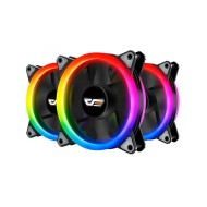 DarkFlash Aurora DR12 Pro 5-Pack Addressable 120mm RGB LED Case Fan Kit Compatible with ASUS Aura Sync - دارك فلاش اورورا 5 مراوح مع كونترولر