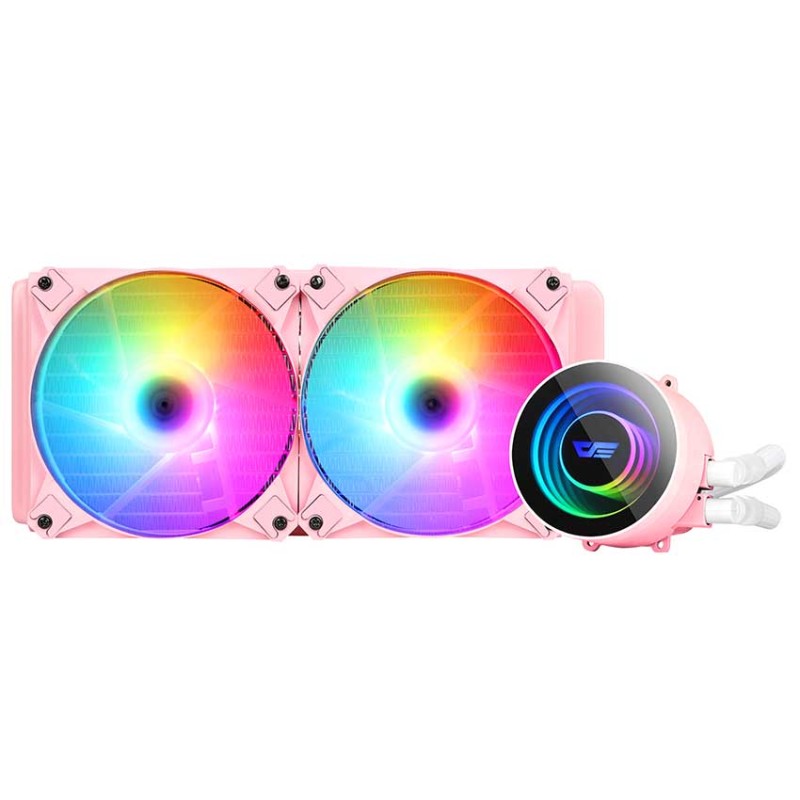 DarkFlash Twister DX240 aRGB AIO Liquid CPU Cooler Pink