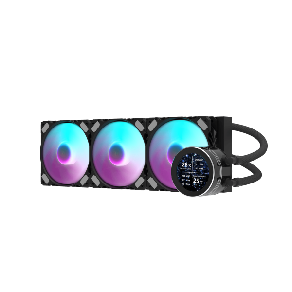 مبرد مائي احترافي للمعالج darkFlash DN360S Nebula Series بحجم 360 مم – شاشة IPS- إضاءة ARGB - لون أسود