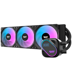مبرد مائي darkFlash DO360 بحجم 360 مم مع إضاءة RGB وشاشة LCD – أسود