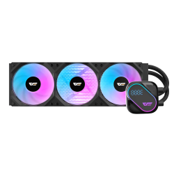 مبرد مائي darkFlash DO360 بحجم 360 مم مع إضاءة RGB وشاشة LCD – أسود