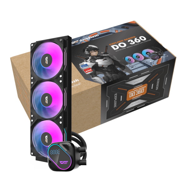 Liquid Cooler DarkFlash DO360 AURA Sync 360mm RGB with LCD Display – BLACK Liquid Cooler DarkFlash DO360 AURA Sync 360mm RGB with LCD Display – BLACK