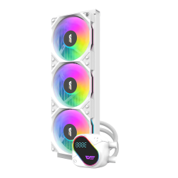 مبرد مائي darkFlash DO360 بحجم 360 مم مع إضاءة RGB وشاشة LCD – أبيض