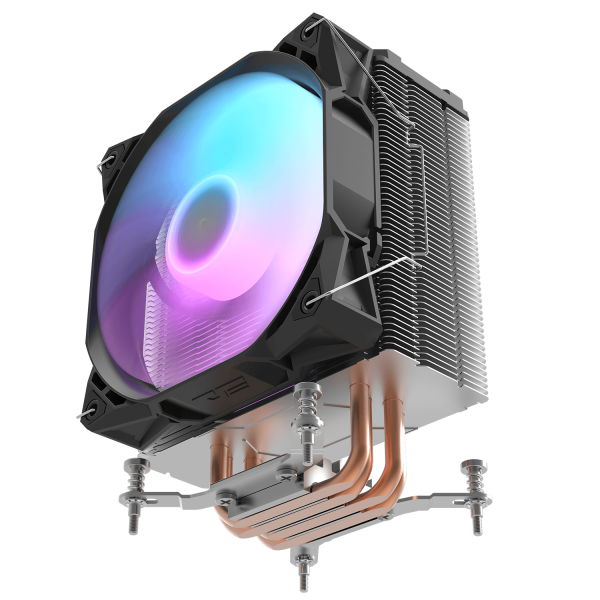 Air CPU Cooler DARKFLASH Z4 PRO Storm Series RGB   Powerful Cooling with AGHP Technology & ARGB Support – Black