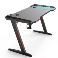  طاولة مكتبية STRONG HAND ARMOR ابعاد (120cm X 60cm ) مع اضاءة جانبية -  أسود 