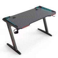  طاولة مكتبية STRONG HAND ARMOR ابعاد (120cm X 60cm ) مع اضاءة جانبية -  أسود 