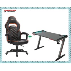 DARKFLASH RC-300 GAMING CHAIR, STRONG HAND ARMOR GAMING DESK (120X60)CM - BLACK