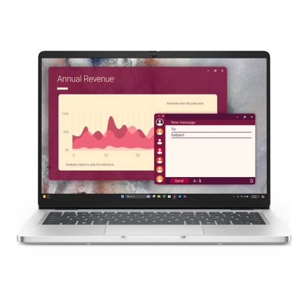لابتوب محمول Dell Pro 14 Premium PC14250, شاشة 14 بوصة FHD+ IPS,  معالج Ultra 5 235U vPro, ذاكرة 16 جيجابايت DDR5, تخزين 512 جيجابايت M.2 NVMe - فضي